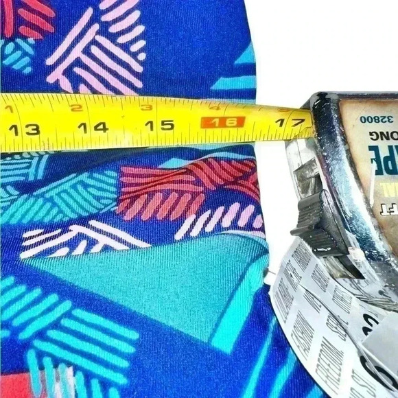 Lularoe Blue XL Geometric a line Azure Skirt . NWT. Pink , coral, turquoise . - Picture 5 of 6